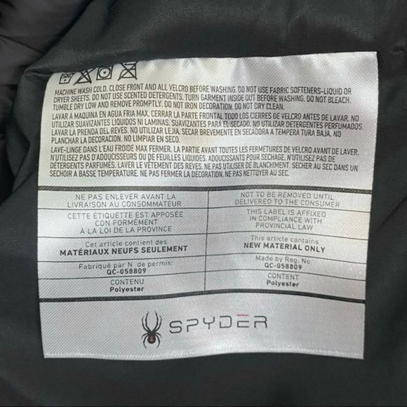 Spyder | ‘Circuit’ Black & Grey Water Repellent Rain & Snow Hooded Puffer Jacket - Picture 12 of 14